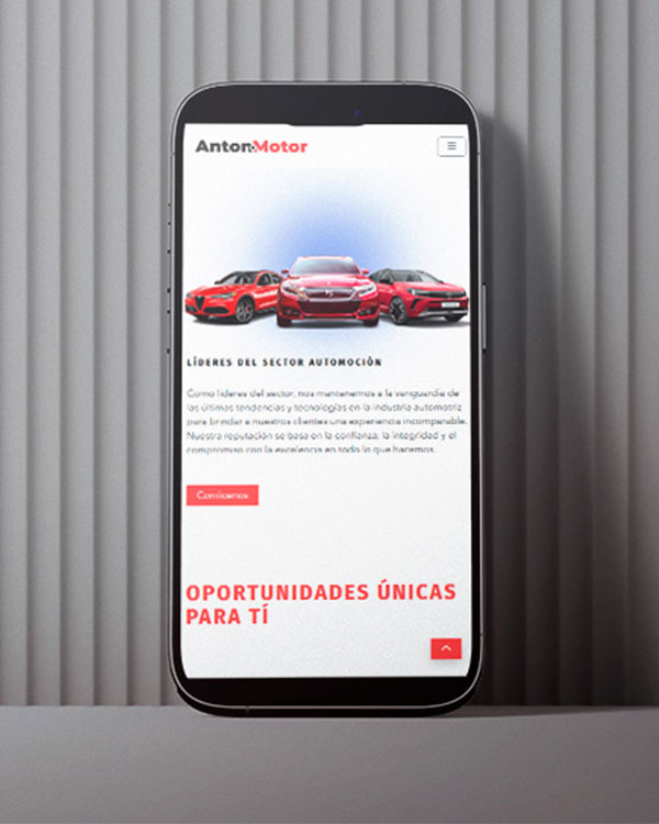 Imagen versión móvil de la web de Antonmotor