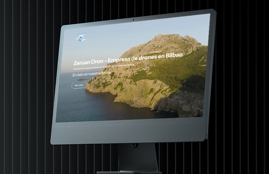 Mockup de página web de Zeruan Dron