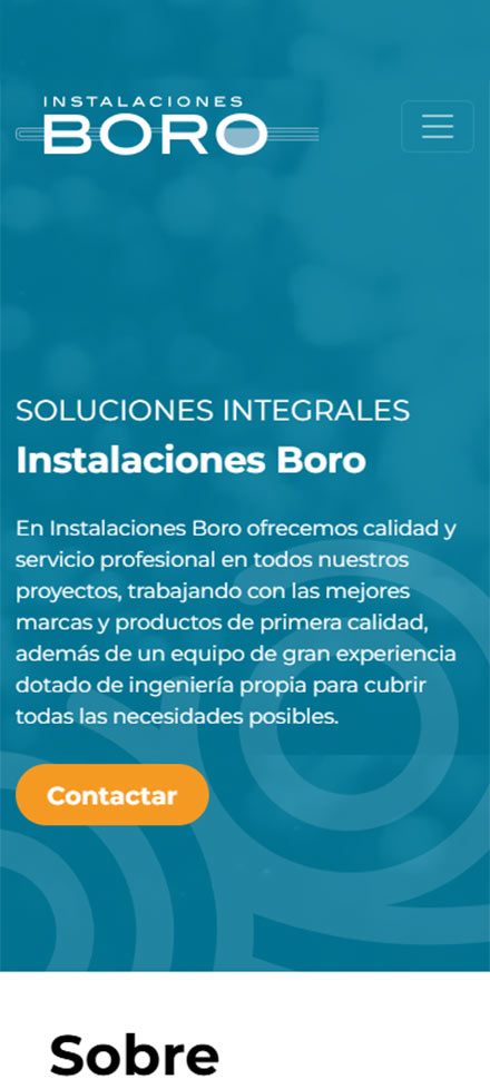 Versión móvil de la web de Boro