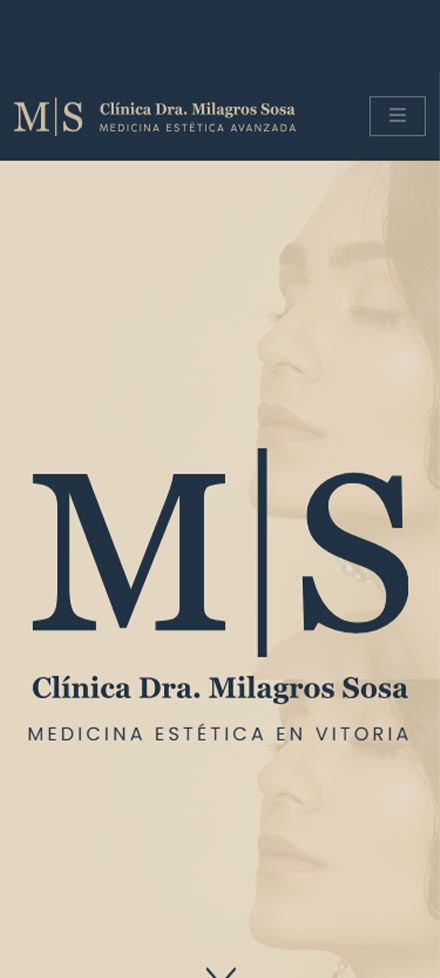 Versión móvil de la web Clínica Milagros Sosa