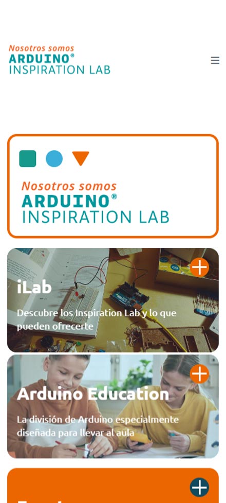 Versión móvil de la web Tibot Inspiration Lab