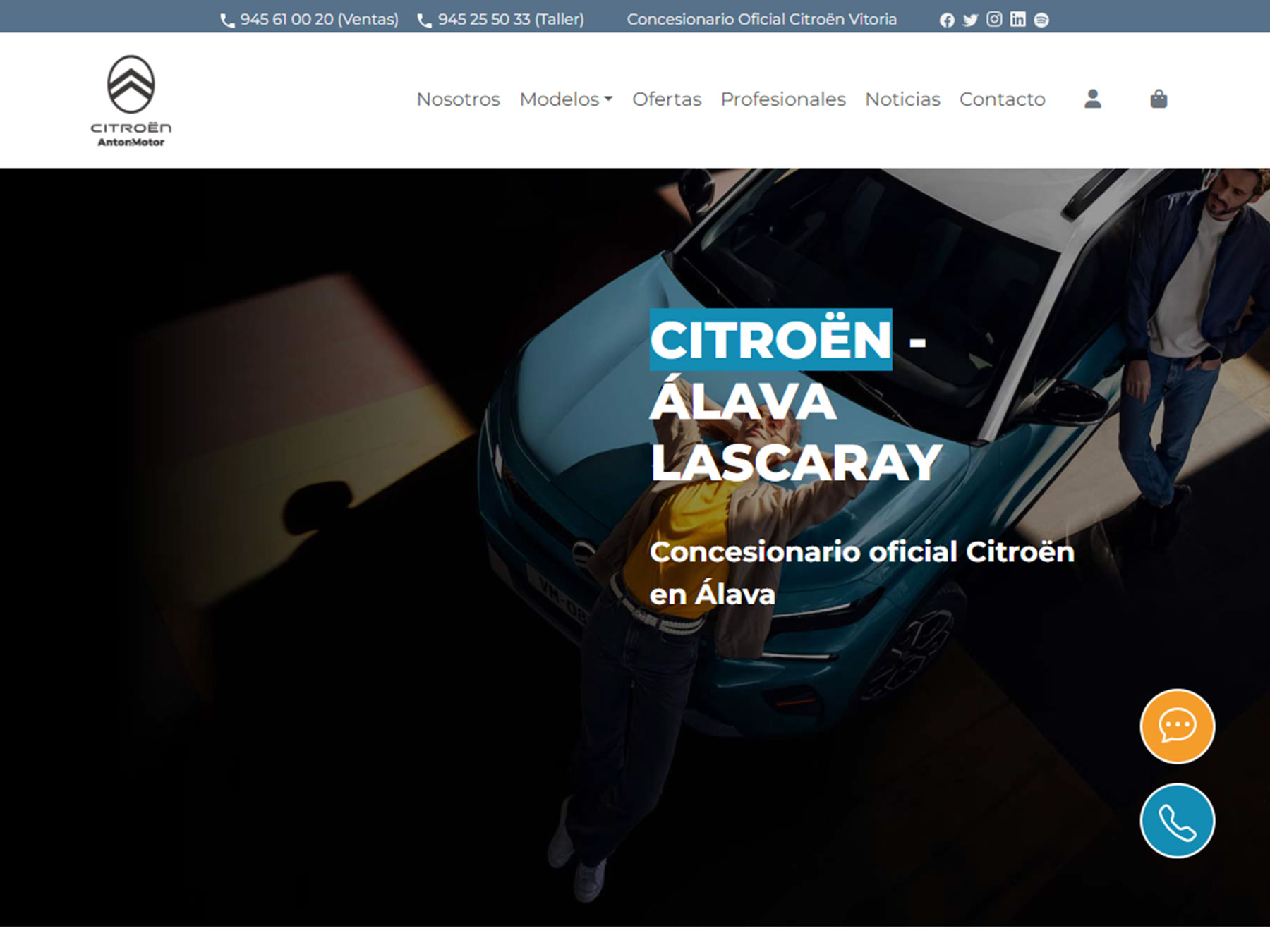 Versión ordenador de la página web de Álava Lascaray