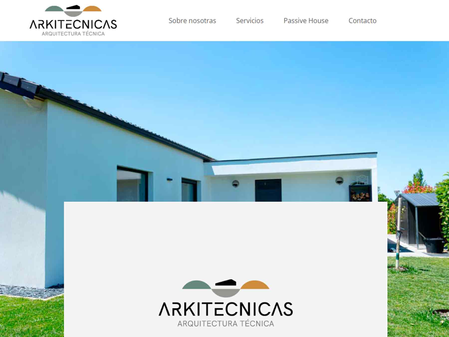 Versión ordenador de la página web de Arkitecnicas