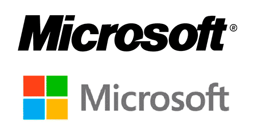 Logo antiguo y nuevo de Microsoft