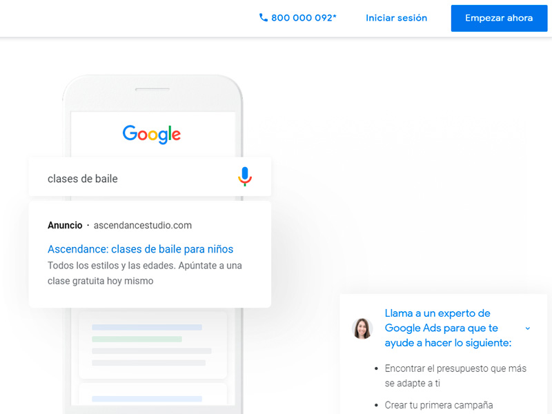 Primer paso para crear una cuenta en Google Ads modo experto