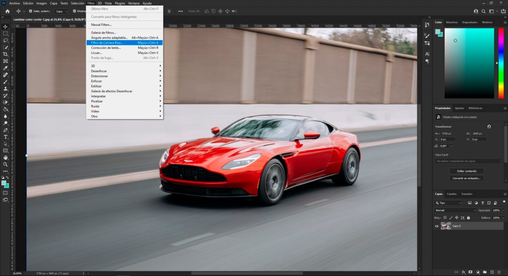 Cambiar el color de un objeto en Photoshop - Caronte Web Studio
