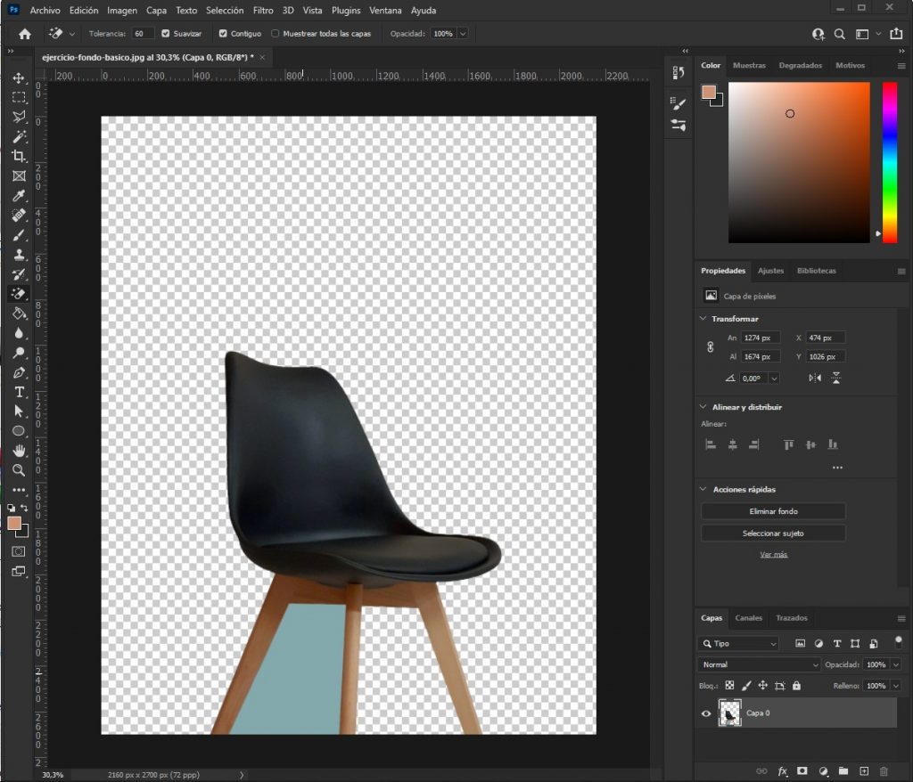 como recortar una imagen en photoshop