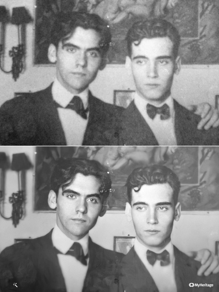 Optimización de imágenes antiguas con MyHeritage. Federíco García Lorca y su hermano.