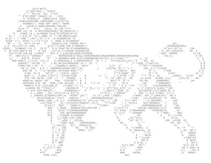 León pintado en código ASCII