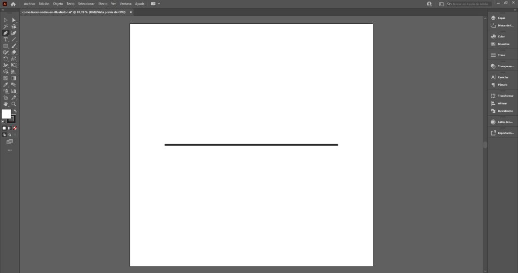 Cómo hacer ondas en Illustrator Primer paso