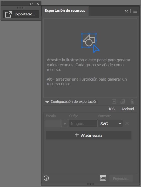 Exportación de recursos Herramientas de Illustrator 