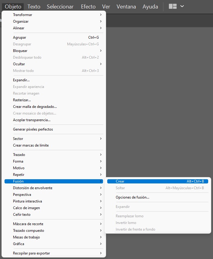 Herramienta fusión en Illustrator