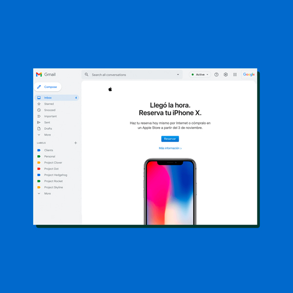 Apple mail marketing ejemplo