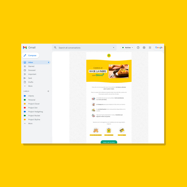 Glovo ejemplo mail
