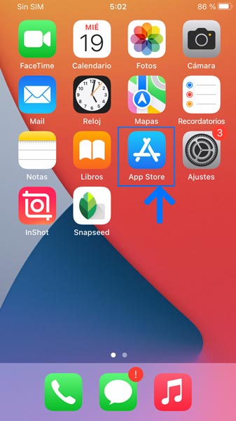 Aplicación app store en iphone