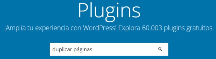 Buscador de plugins del repositorio WordPress