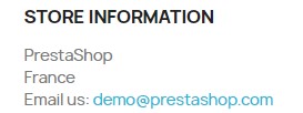 Bloque información en pie de página tienda PrestaShop