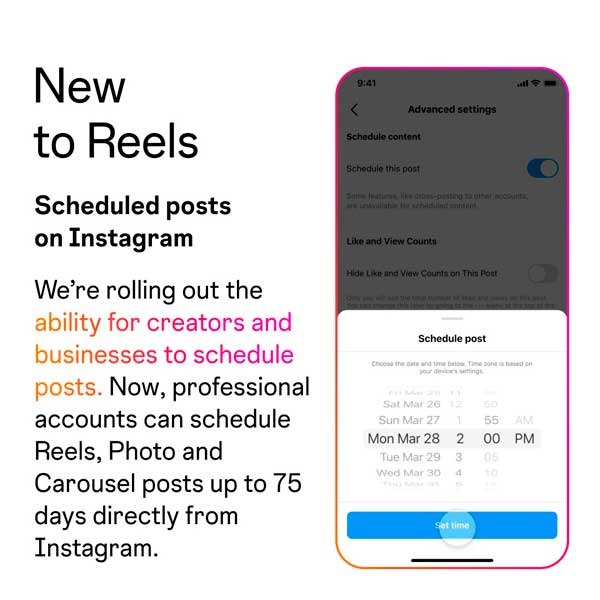 Novedades de Instagram 2023: programar publicaciones y reels desde la app 
