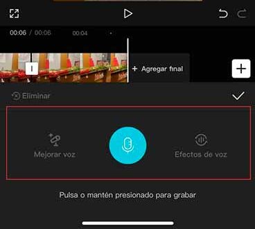 Cómo grabar voz en CapCut