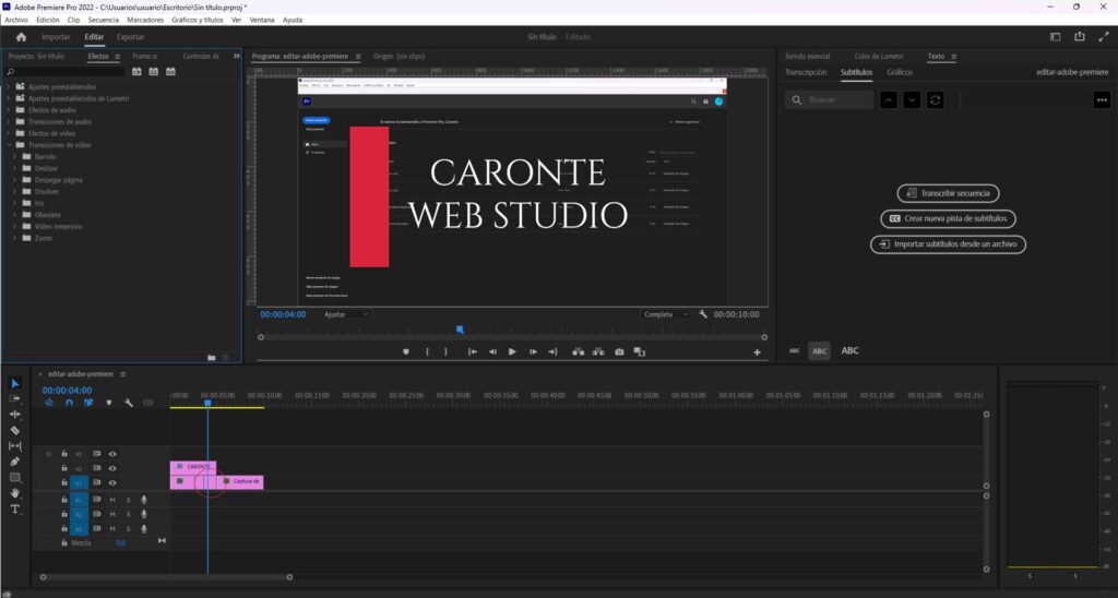 Editar videos en Adobe Premiere cortar 2