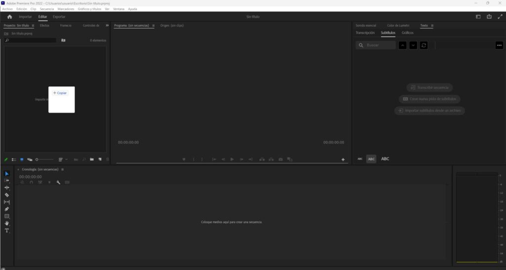 Editar videos en Adobe Premiere importar archivos 1