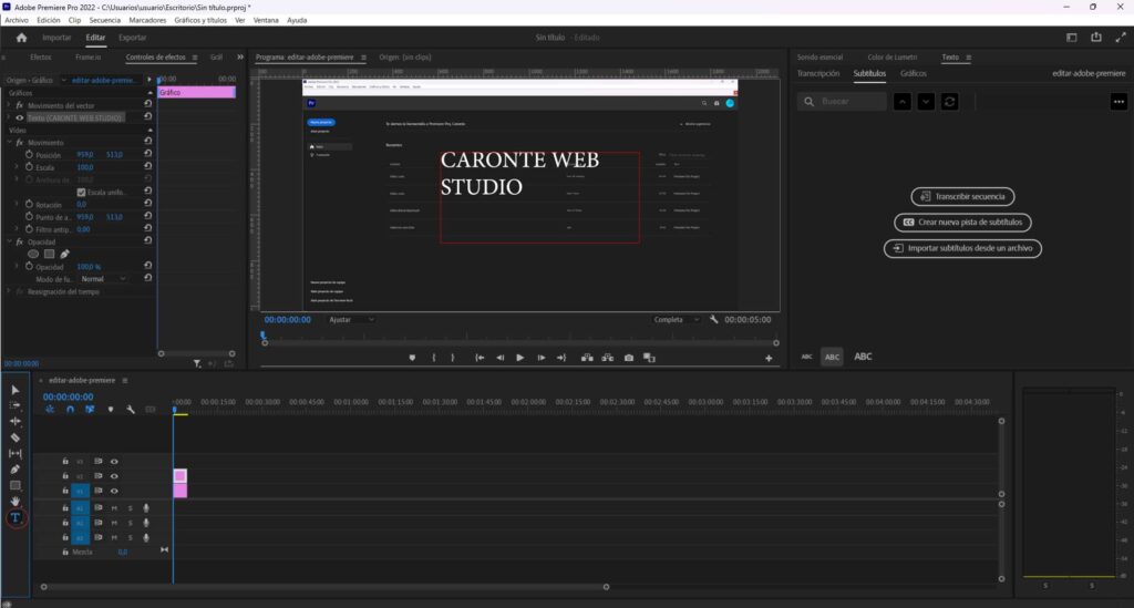 Editar videos en Adobe Premiere texto 1