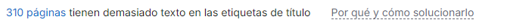 Semrush te avisa de los problemas con los títulos de tus páginas.