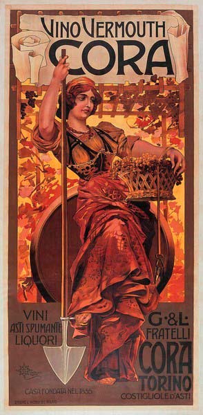 Cartel vino vermouth Cora