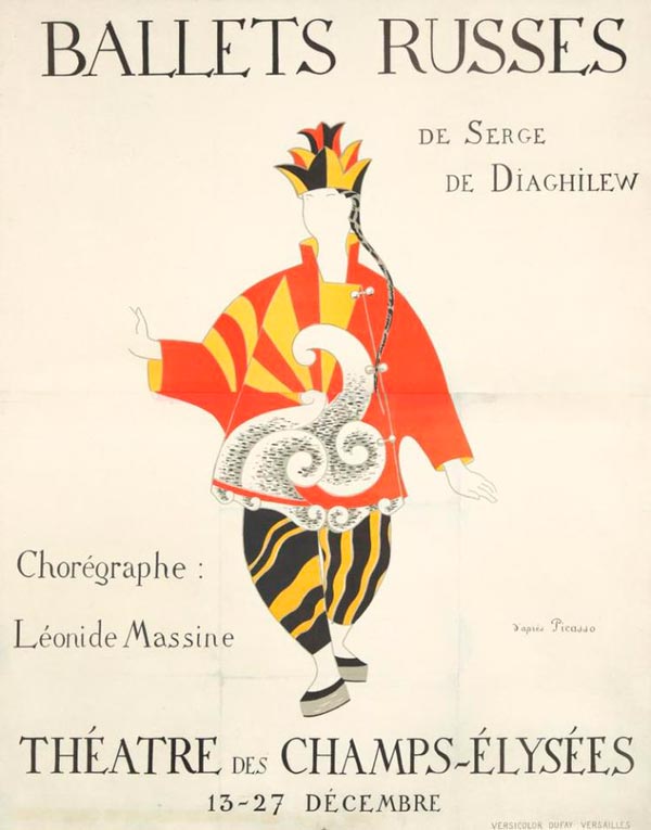 Cartel de los ballets rusos del cubismo
