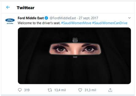 Newsjacking de Ford sobre las mujeres conductoras en Arabia Saudí
