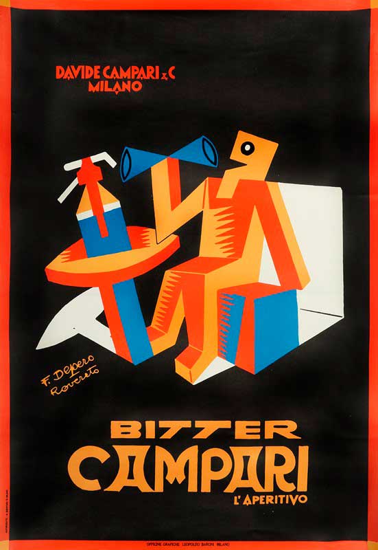 Cartel de Bitter Campari del futurismo