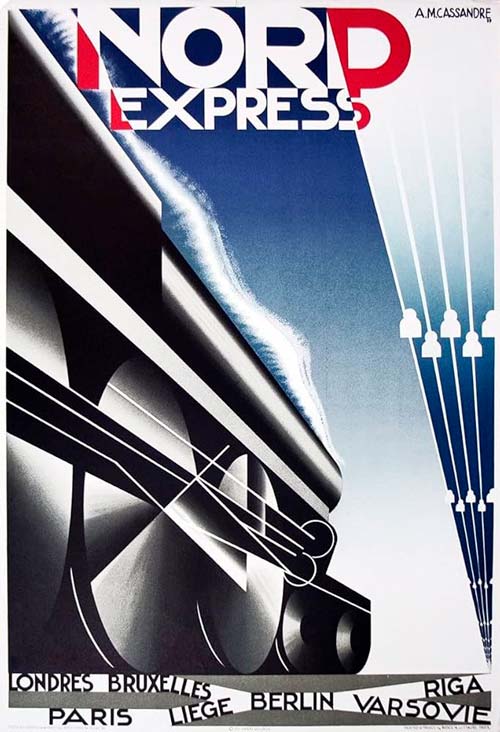 Cartel Nord Express del Art Deco