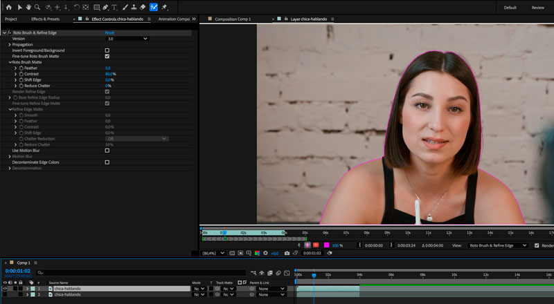 Seleccionar elemento para eliminar el resto con rotoscopia en After Effects