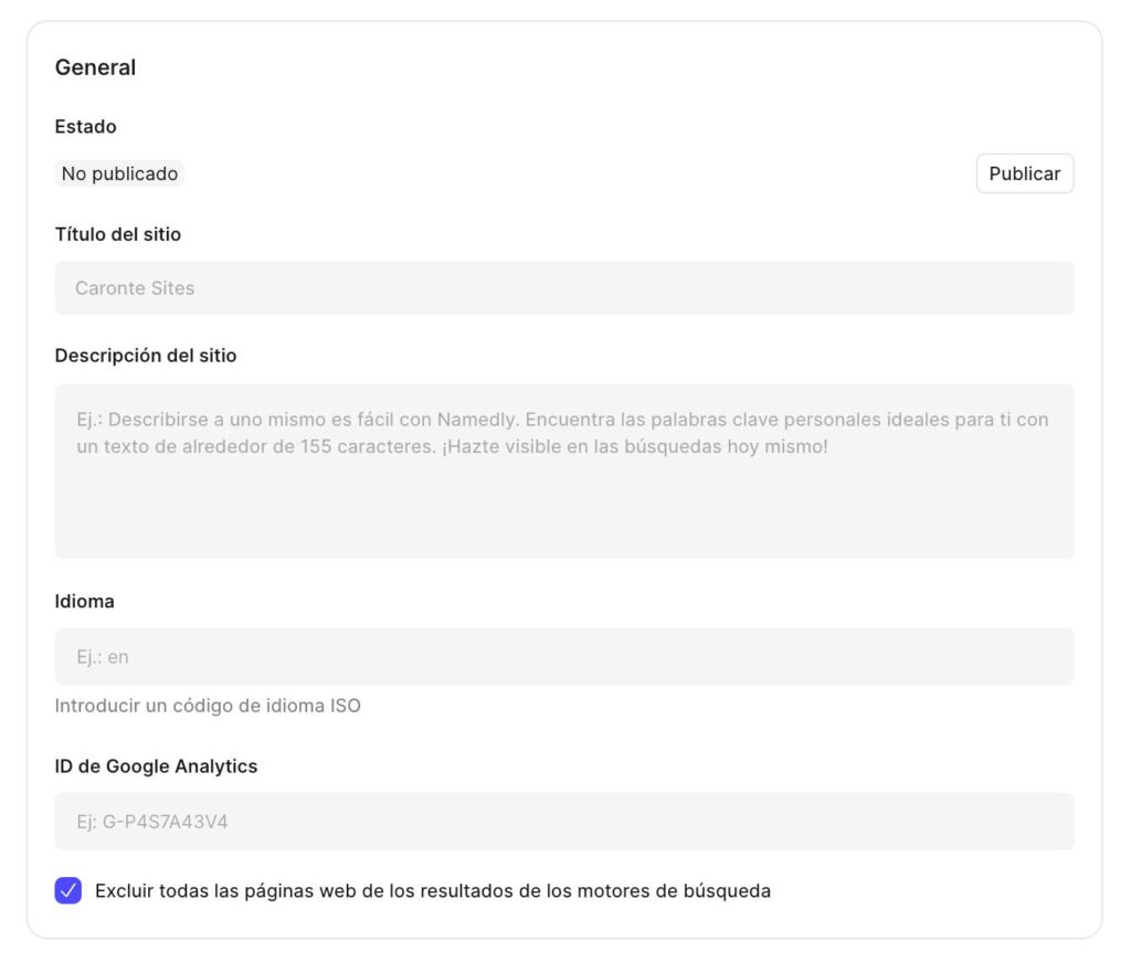 Ajustes generales Figma Sites