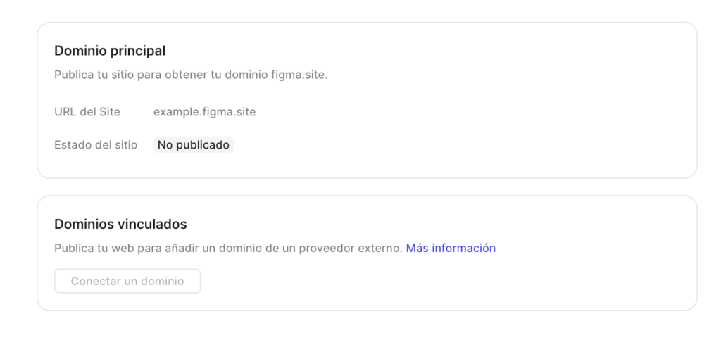 Ajustes dominios Figma Sites